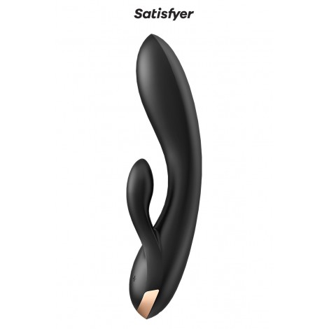 Vibro Rabbit connecté Double Flex noir - Satisfyer