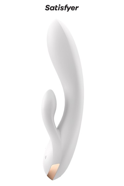 Vibro Rabbit connecté Double Flex blanc - Satisfyer