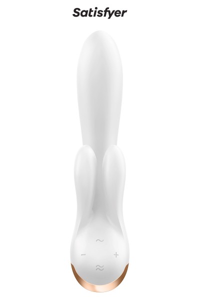 Vibro Rabbit connecté Double Flex blanc - Satisfyer