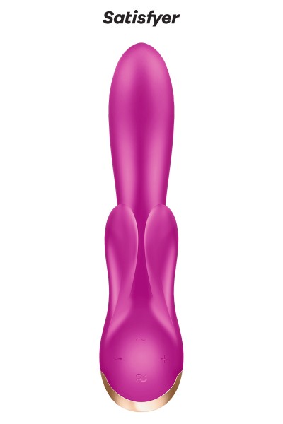 Vibro Rabbit connecté Double Flex violet - Satisfyer