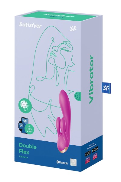 Vibro Rabbit connecté Double Flex violet - Satisfyer