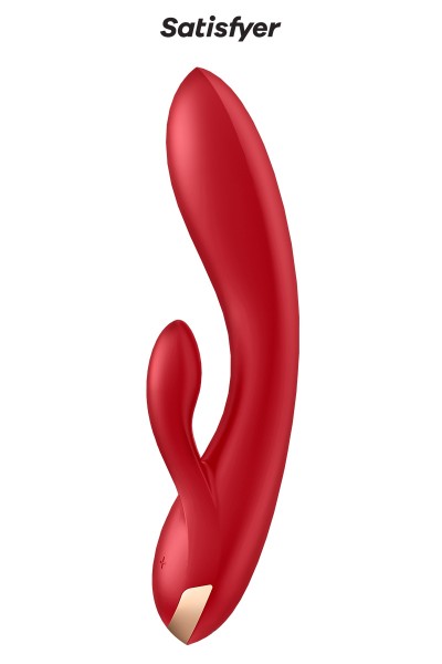 Vibro Rabbit connecté Double Flex rouge - Satisfyer