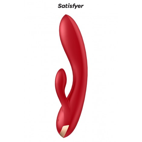 Vibro Rabbit connecté Double Flex rouge - Satisfyer