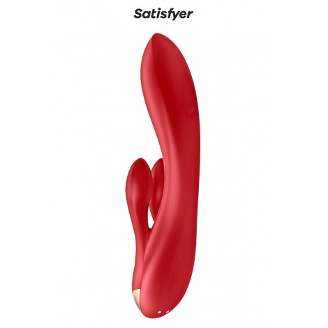 Vibro Rabbit connecté Double Flex rouge - Satisfyer