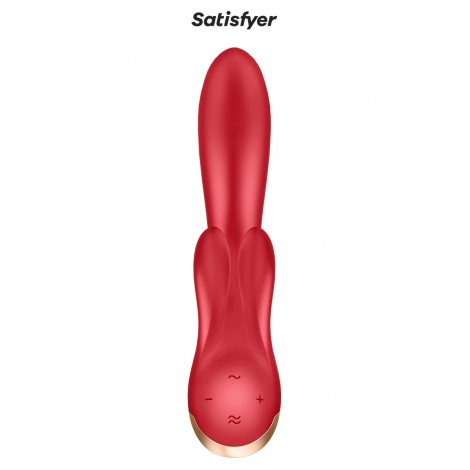 Vibro Rabbit connecté Double Flex rouge - Satisfyer