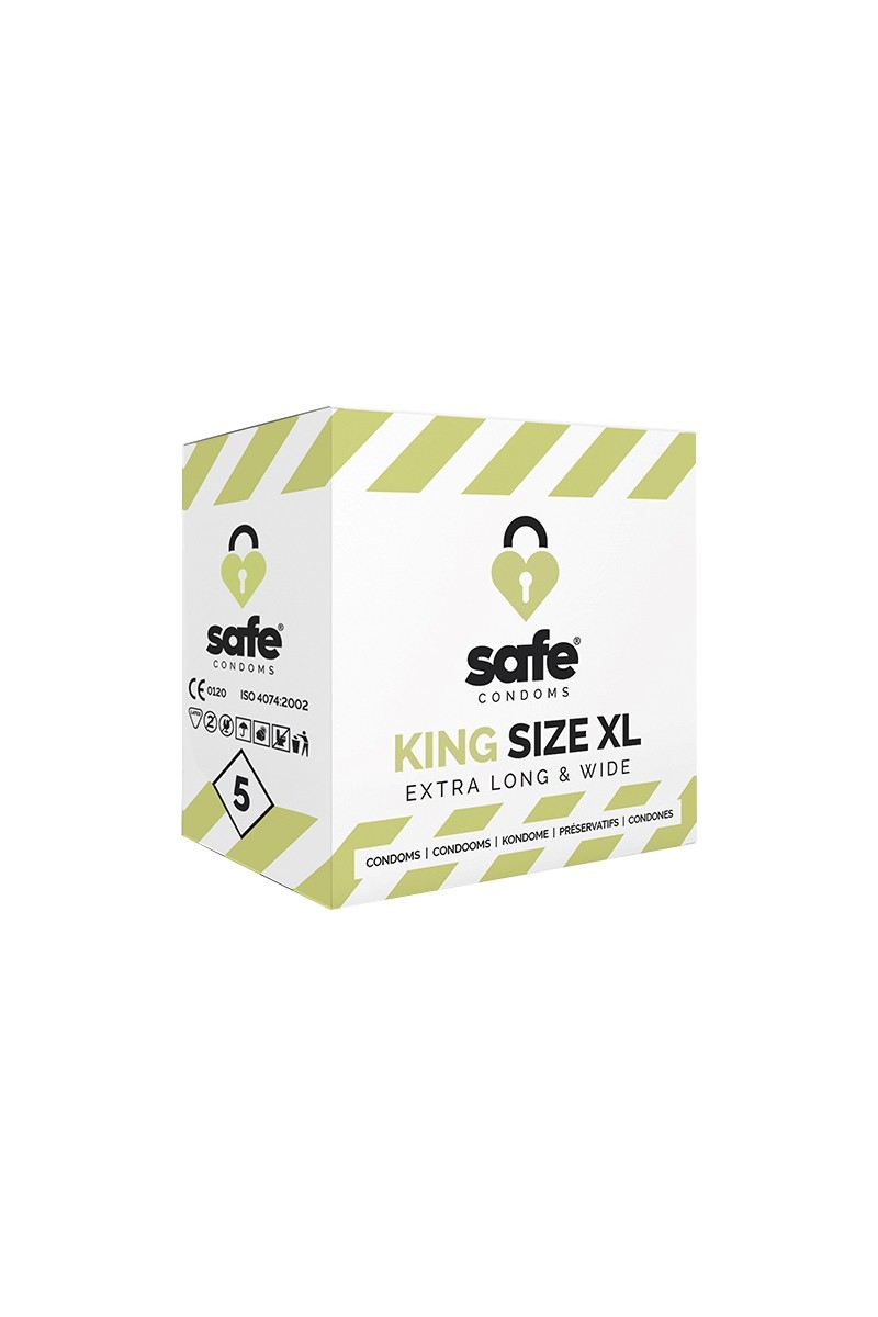 5 préservatifs Safe King Size XL