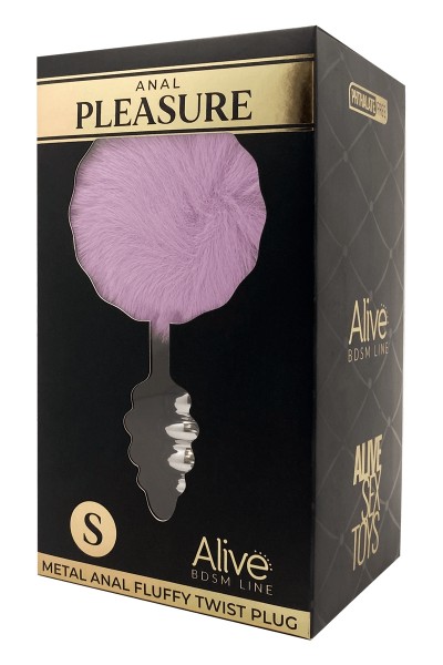 Plug métal Fluffly Twist S mauve - Alive