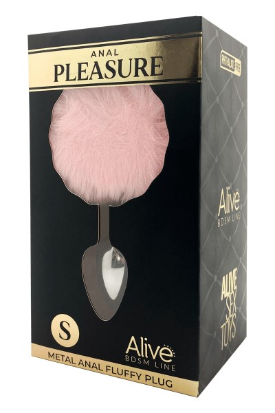 Plug métal Fluffy S rose - Alive