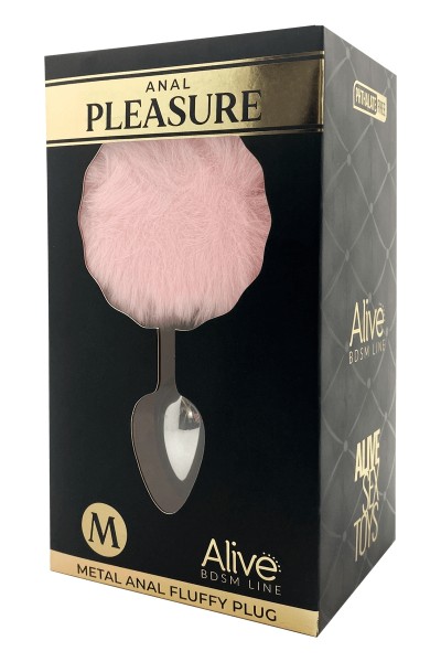 Plug métal Fluffy M rose - Alive