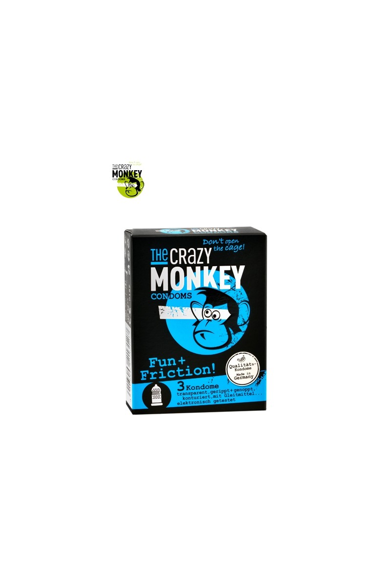 3 Préservatifs Crazy Monkey Fun & Friction