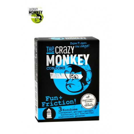 3 Préservatifs Crazy Monkey Fun & Friction