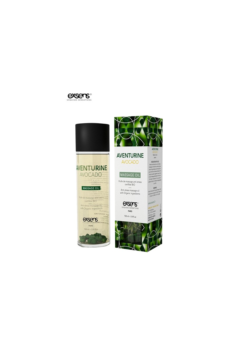 Huile massage BIO Aventurine Avocat - Exsens