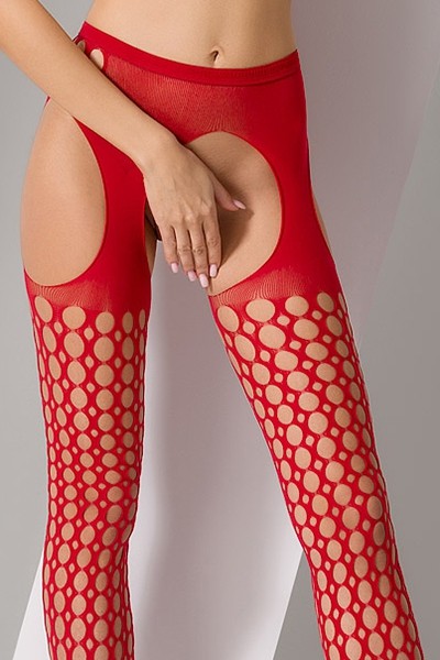 Collants ouverts S006 - Rouge