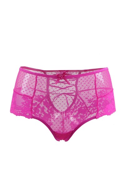 Tanga sexy rose à laçage