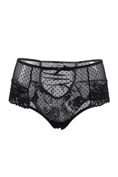 Tanga sexy noir à laçage