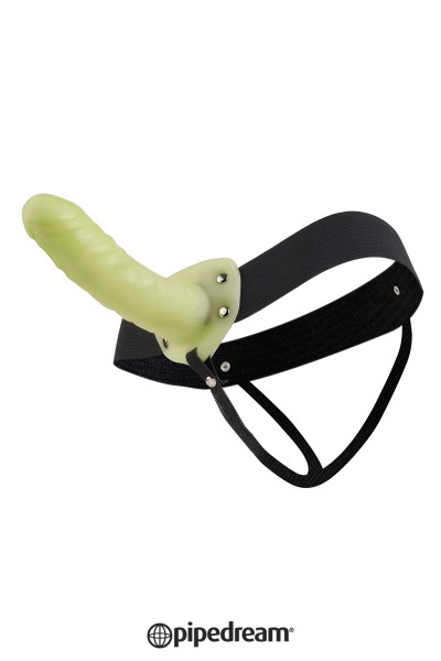 Gode-ceinture creux phosphorescent  15 cm