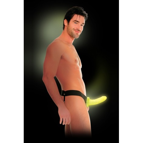 Gode-ceinture creux phosphorescent  15 cm