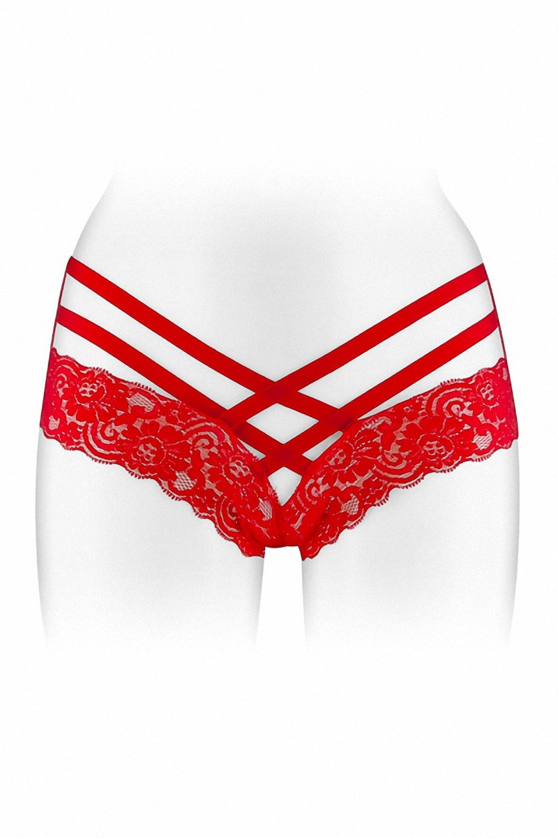 Tanga ouvert Anne - rouge