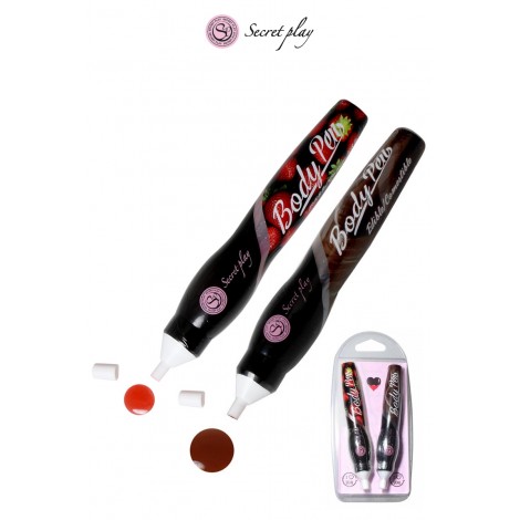 2 stylos comestibles Fraise et Chocolat