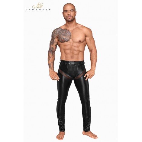 Pantalon wetlook et filet H059