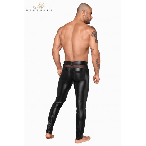 Pantalon wetlook et filet H059