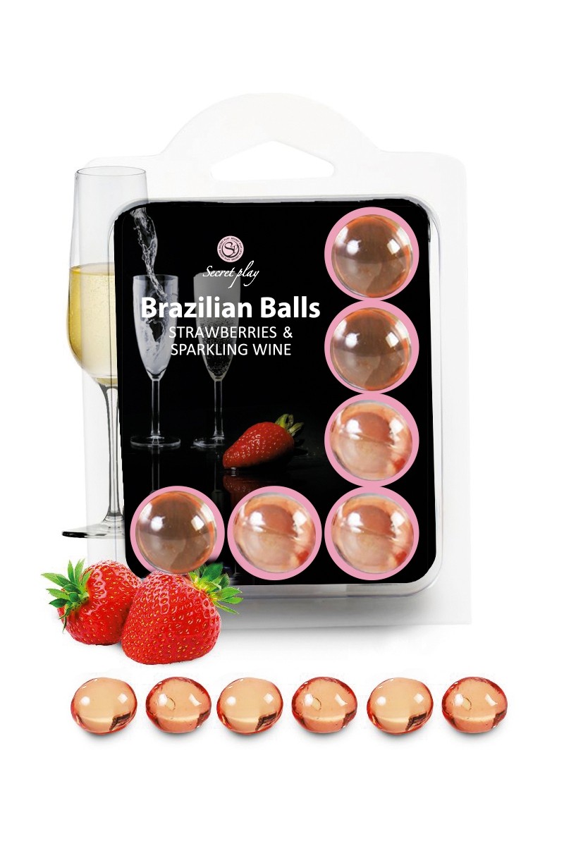 6 Brazilian Balls - fraise & champagne