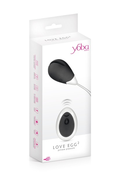 Oeuf vibrant Love Egg 2 noir - Yoba