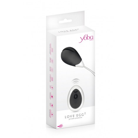 Oeuf vibrant Love Egg 2 noir - Yoba