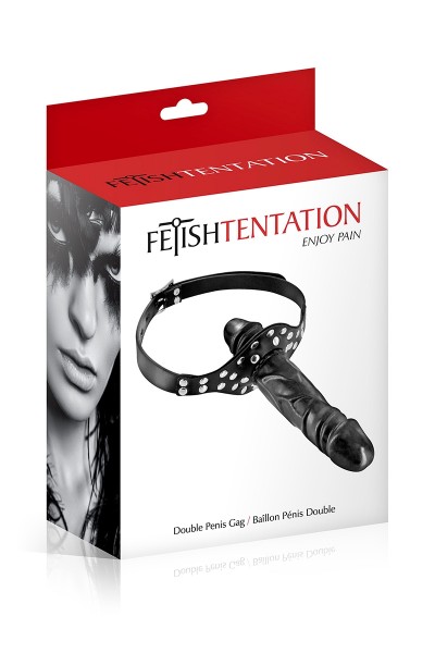 Bâillon double gode black - Fetish Tentation