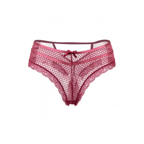 Tanga bordeaux dentelle - Paris Hollywood