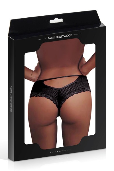 Tanga noir dentelle - Paris Hollywood