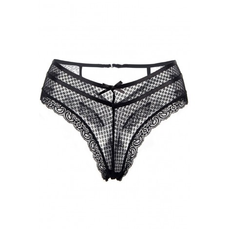 Tanga noir dentelle - Paris Hollywood