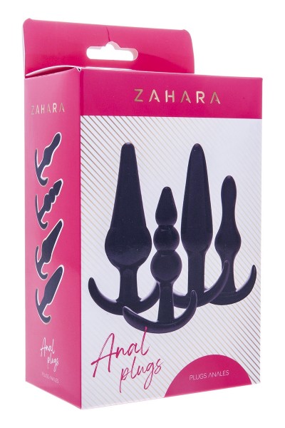 Kit 4 plug anal noir - Zahara