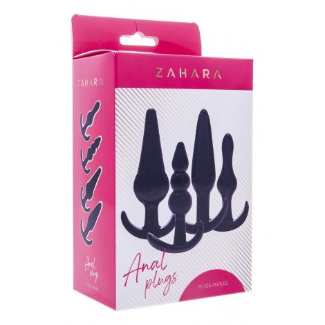 Kit 4 plug anal noir - Zahara