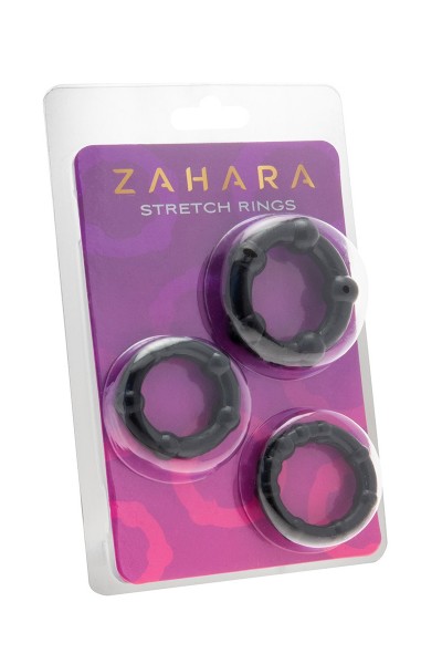 Set 3 Cockrings noir - Zahara