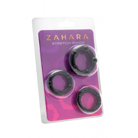 Set 3 Cockrings noir - Zahara