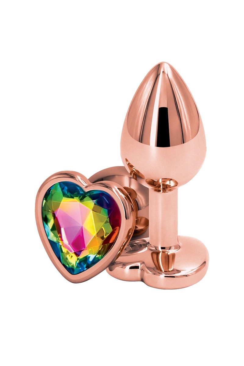 Plug anal aluminium coeur Rose Gold S - Rear Assets