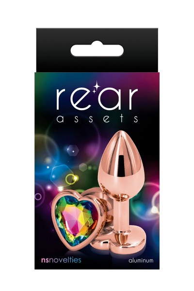 Plug anal aluminium coeur Rose Gold S - Rear Assets