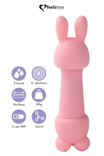 Mini vibromasseur Mister Bunny rose - Feelztoys