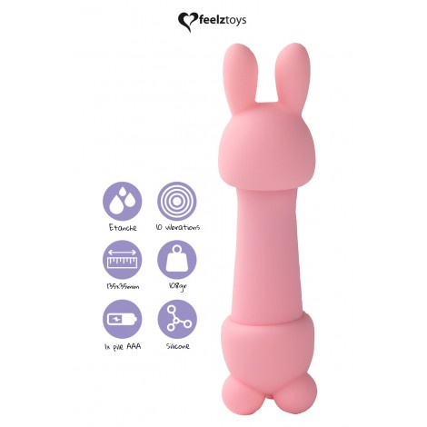 Mini vibromasseur Mister Bunny rose - Feelztoys