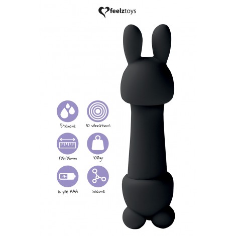 Mini vibromasseur Mister Bunny noir - Feelztoys