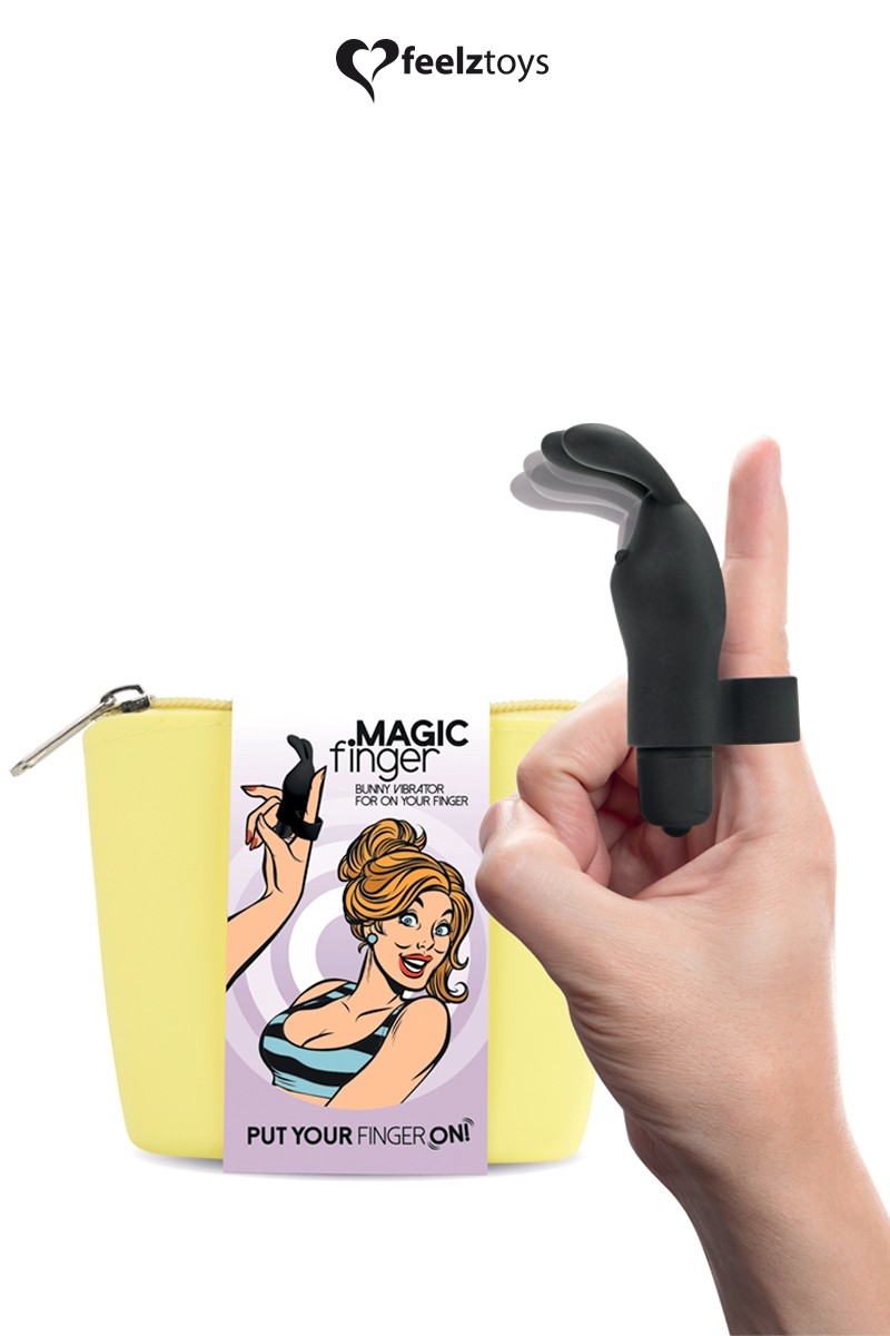 Doigt vibrant Magic Finger noir - FeelzToys