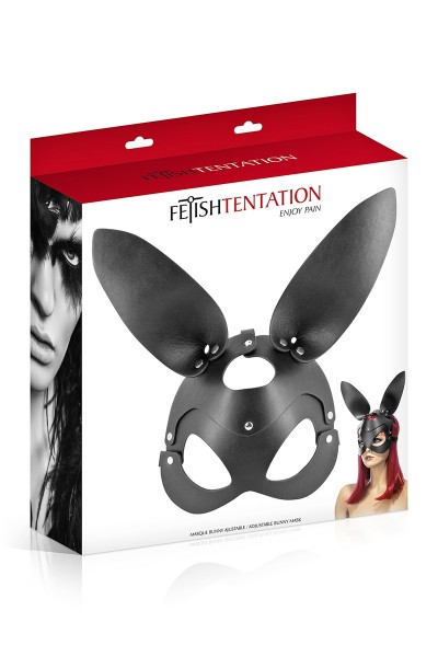 Masque bunny simili cuir réglable - Fetish Tentation