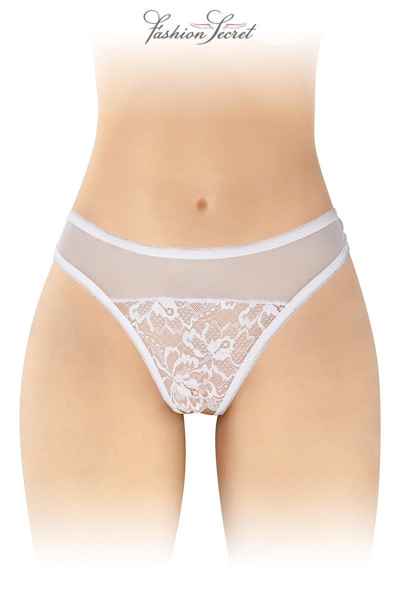 Tanga blanc ouvert Ava - Fashion Secret