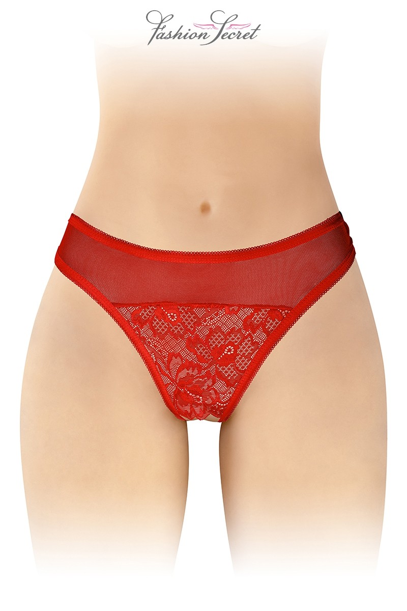 Tanga rouge ouvert Ava - Fashion Secret