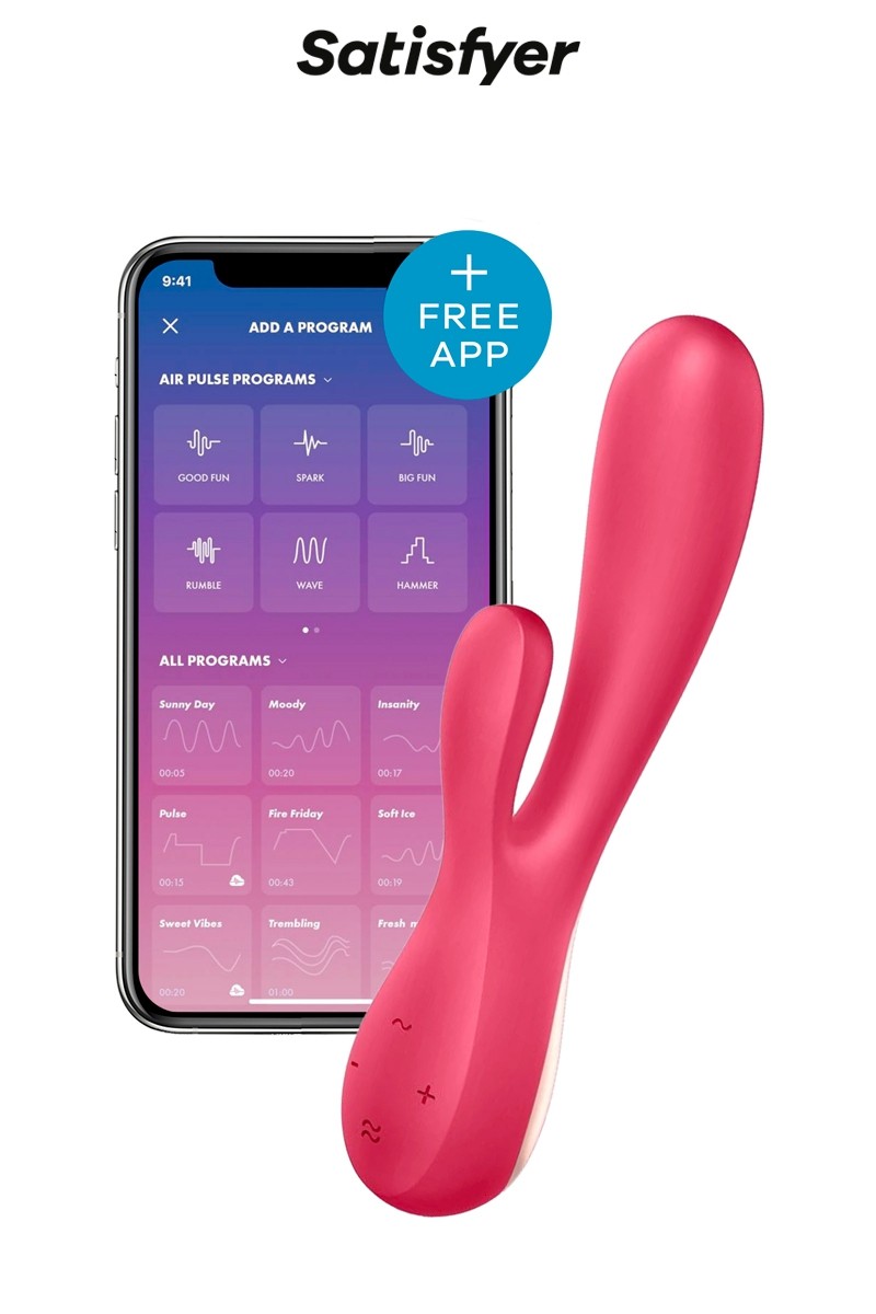 Vibro Rabbit connecté Mono Flex Rouge - Satisfyer