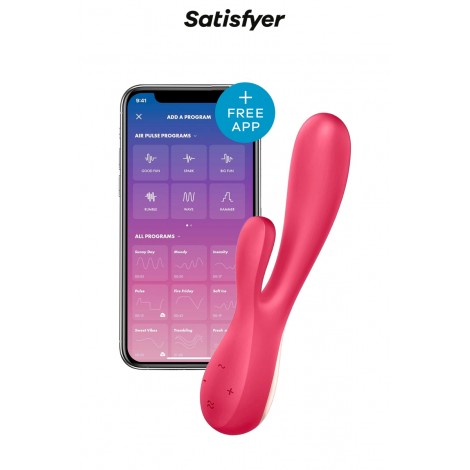 Vibro Rabbit connecté Mono Flex Rouge - Satisfyer