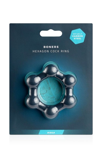 Cockring Hexagonal avec billes en acier - Boners