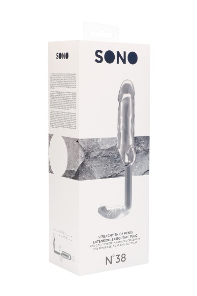 Extension de penis avec plug translucide - SONO 38