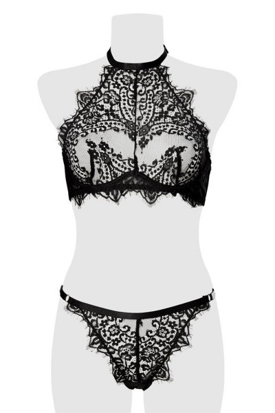 Ensemble bustier et string dentelle - Grey Velvet